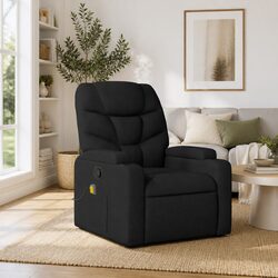 Manual Reclining Massage Chair in Black Fabric