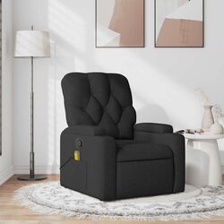 Black Fabric Manual Recline Massage Chair with Vibration