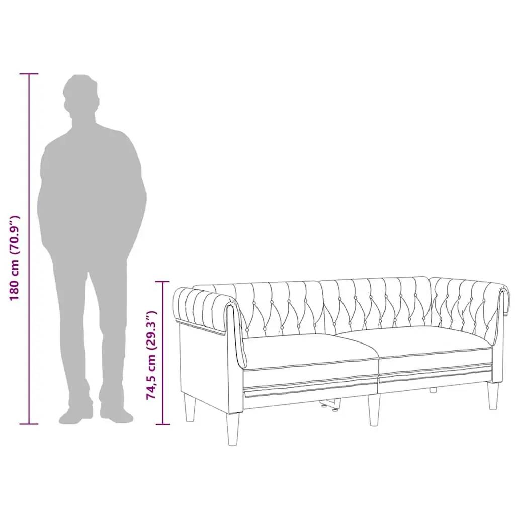 Grey Fabric Chesterfield Sofa for Living Room