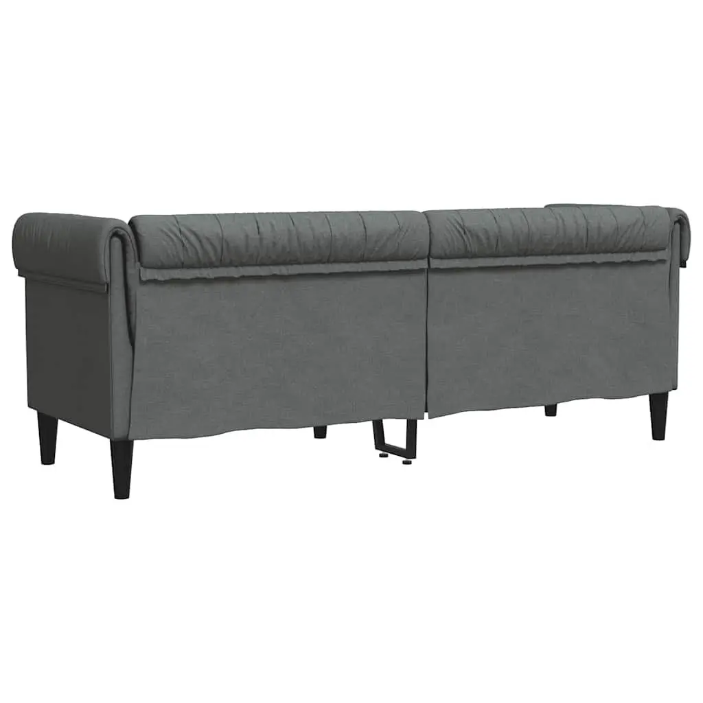 3-Seater Chesterfield Sofa in Grey Fabric