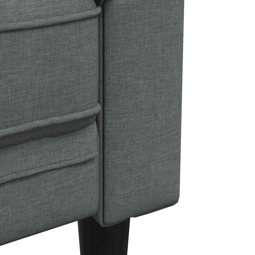3-Seater Chesterfield Sofa in Grey Fabric