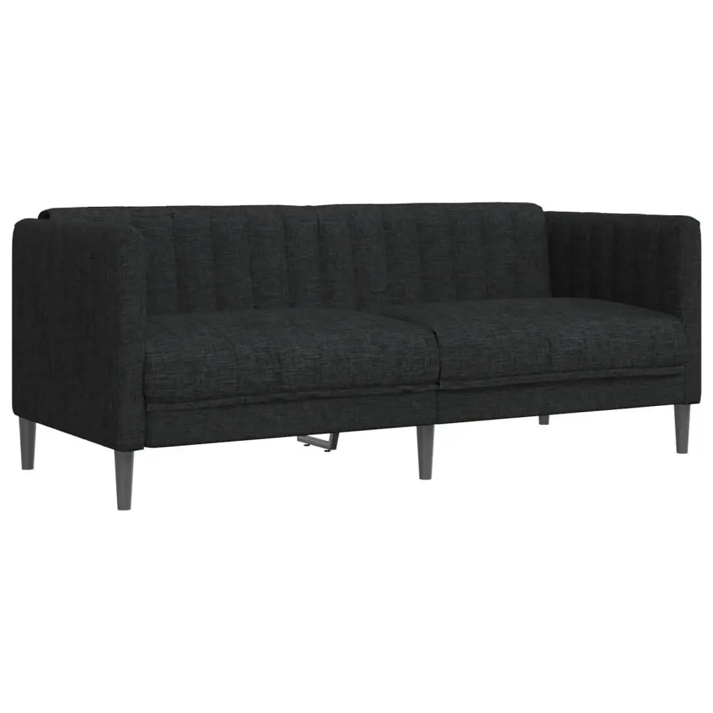 2-Seater Sofa Fabric Black