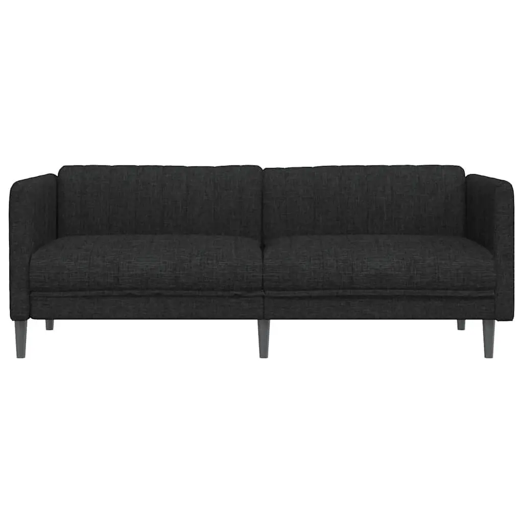 3-Seater Sofa Fabric Black
