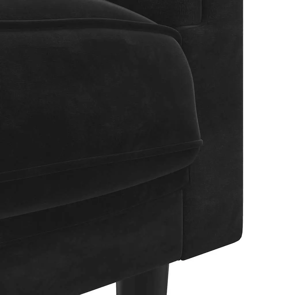 Black Velvet 2-Seater Sofa for Comfort