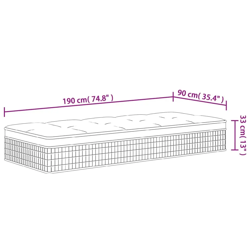 Pocket Spring Mattress 90x190 cm White