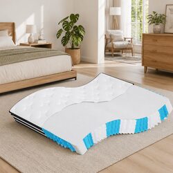Queen Pocket Spring Mattress Medium Firm 152x203cm White Bedroom Sleep Support