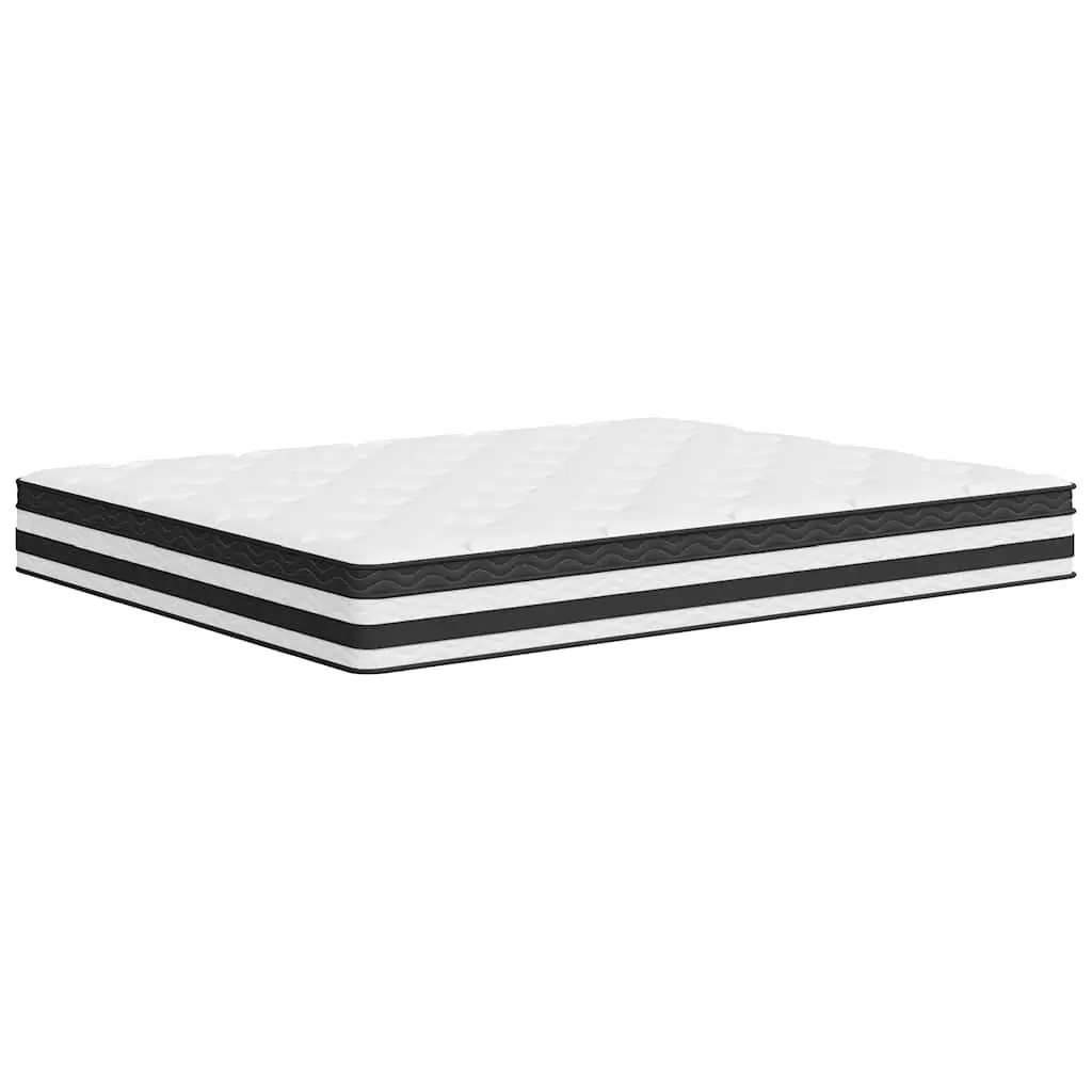 Pocket Spring Mattress Fabric 152x203cm White Medium Firm