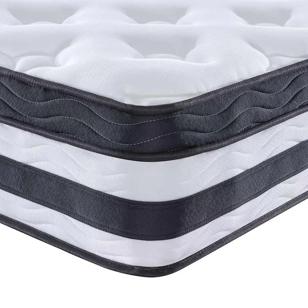 Pocket Spring Mattress Fabric 152x203cm White Medium Firm