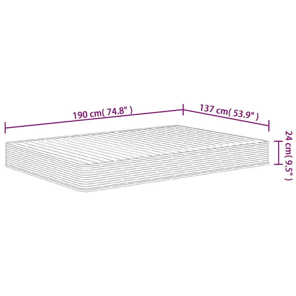 Foam Mattress 137x190 cm Double-Sided White
