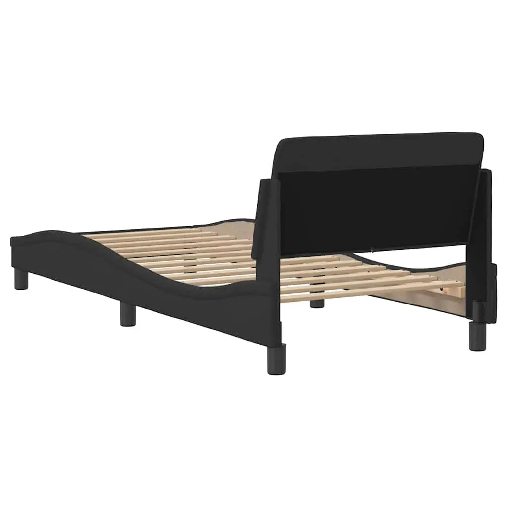 Bed Frame Fabric 90x190 cm Black