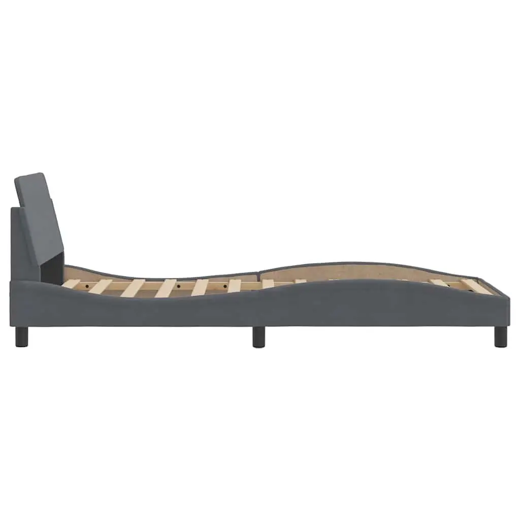 Bed Frame Velvet 90x190 cm Grey Upholstered