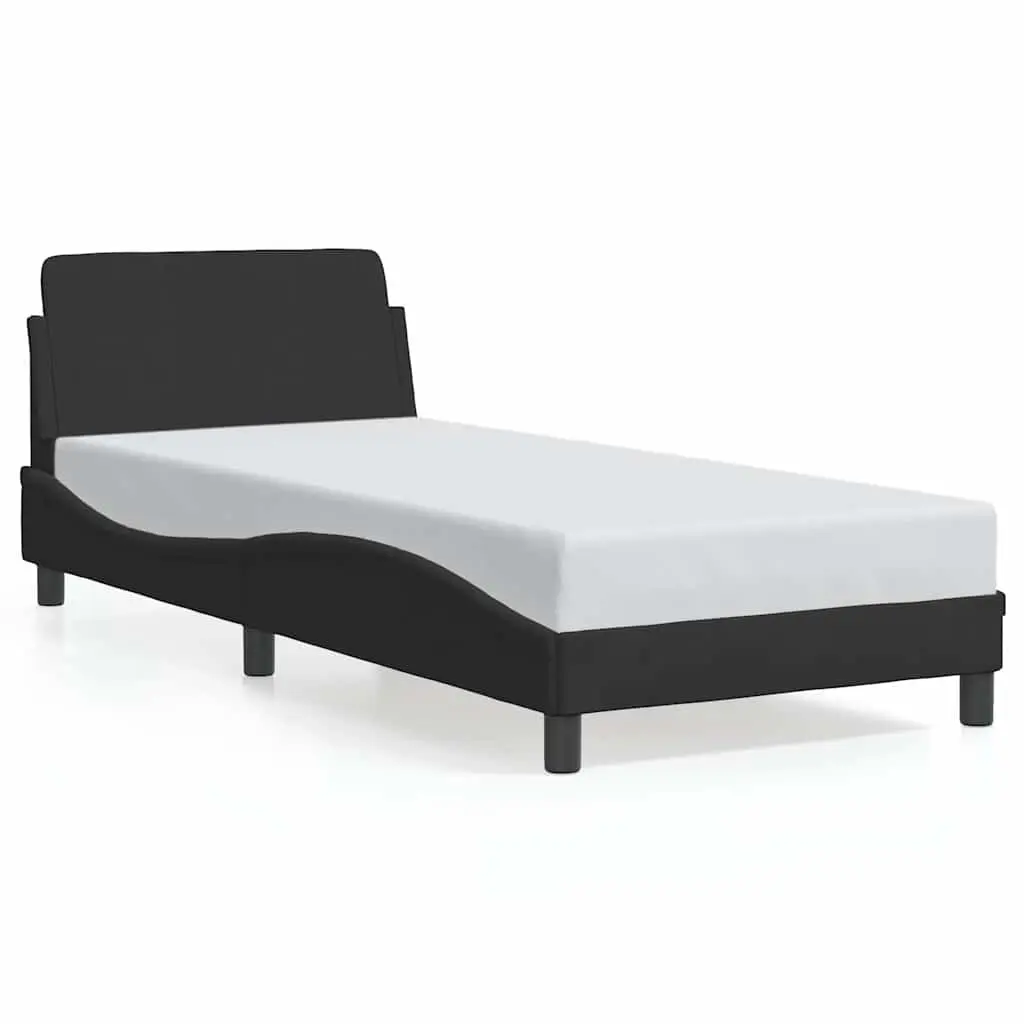 Bed Frame Velvet Upholstery 90x190 cm Black