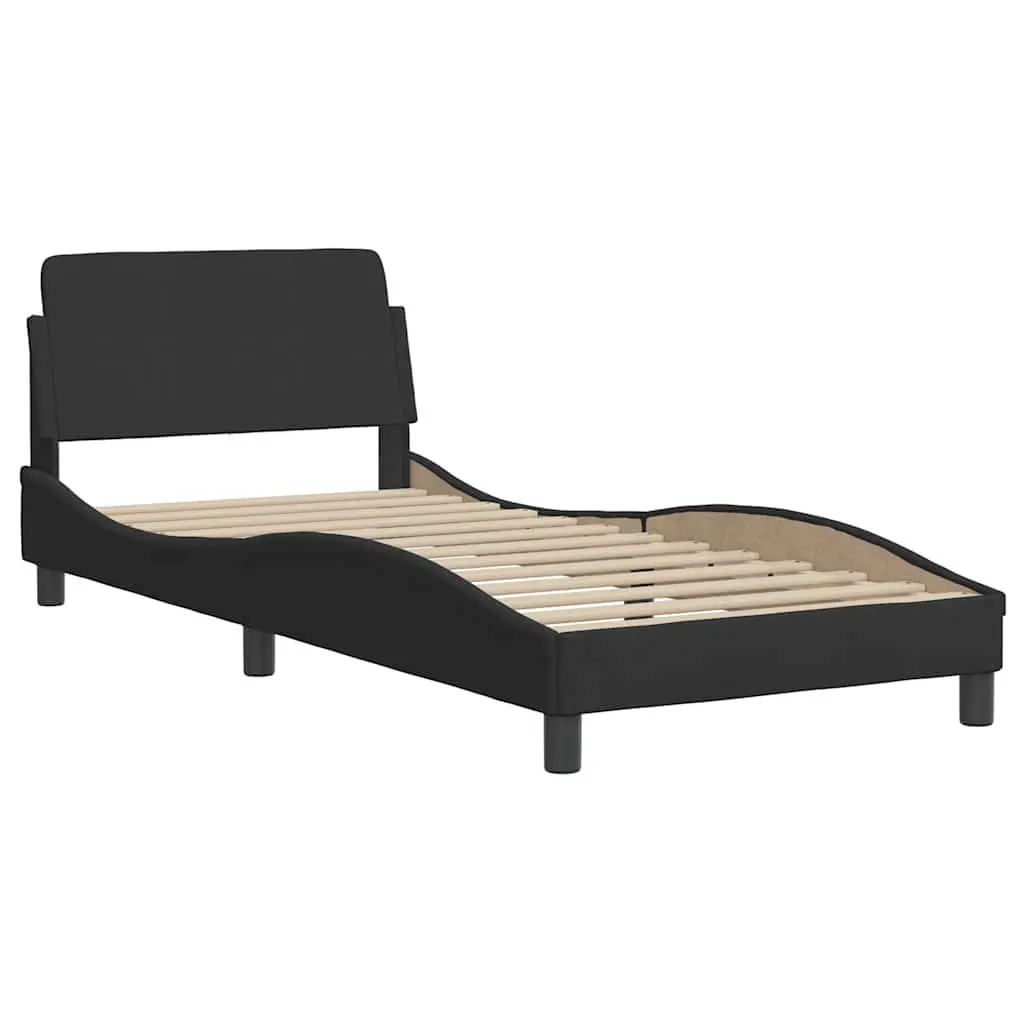 Bed Frame Velvet Upholstery 90x190 cm Black