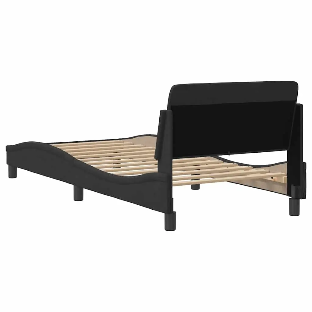 Bed Frame Velvet Upholstery 90x190 cm Black