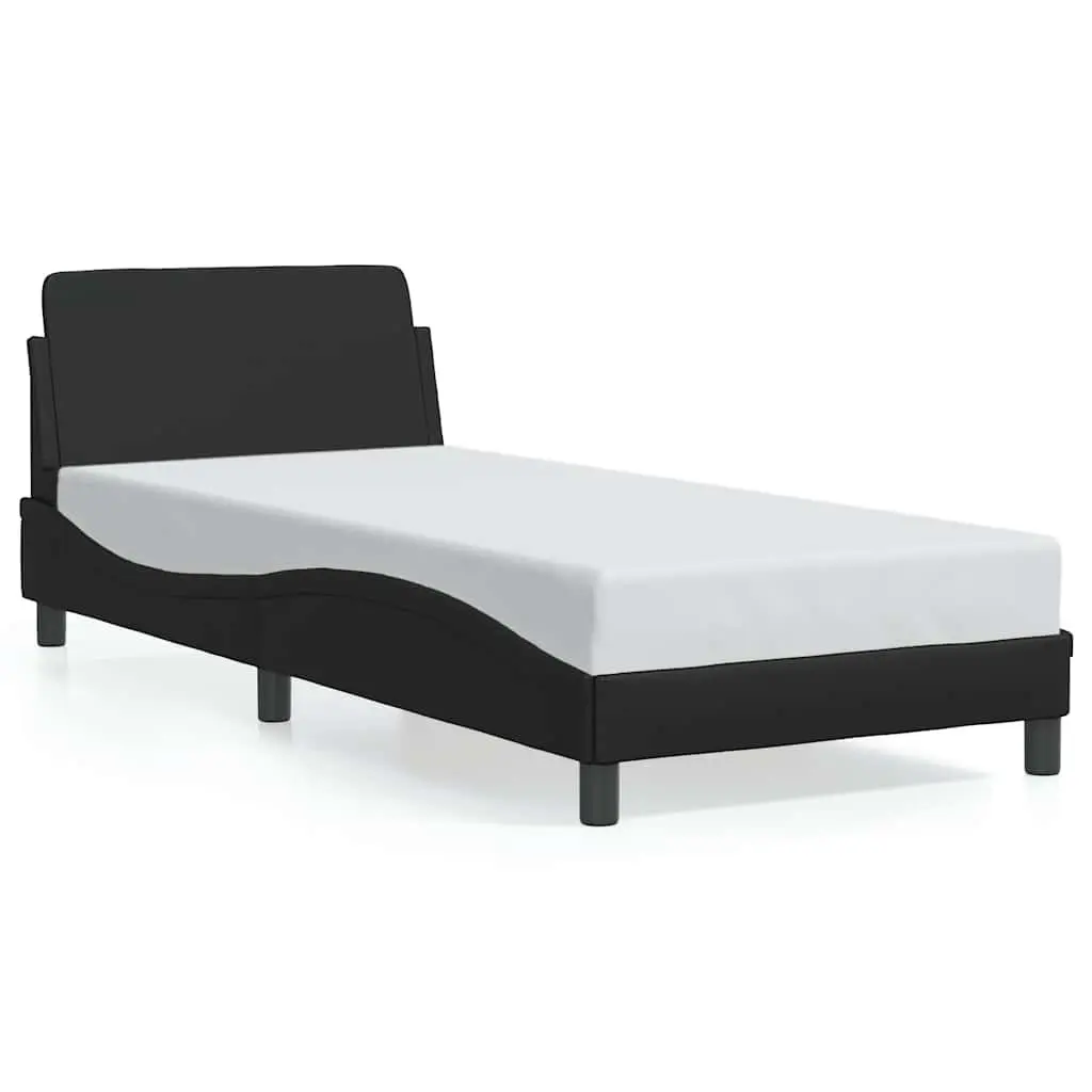 Bed Frame Faux Leather 90x190 cm Black