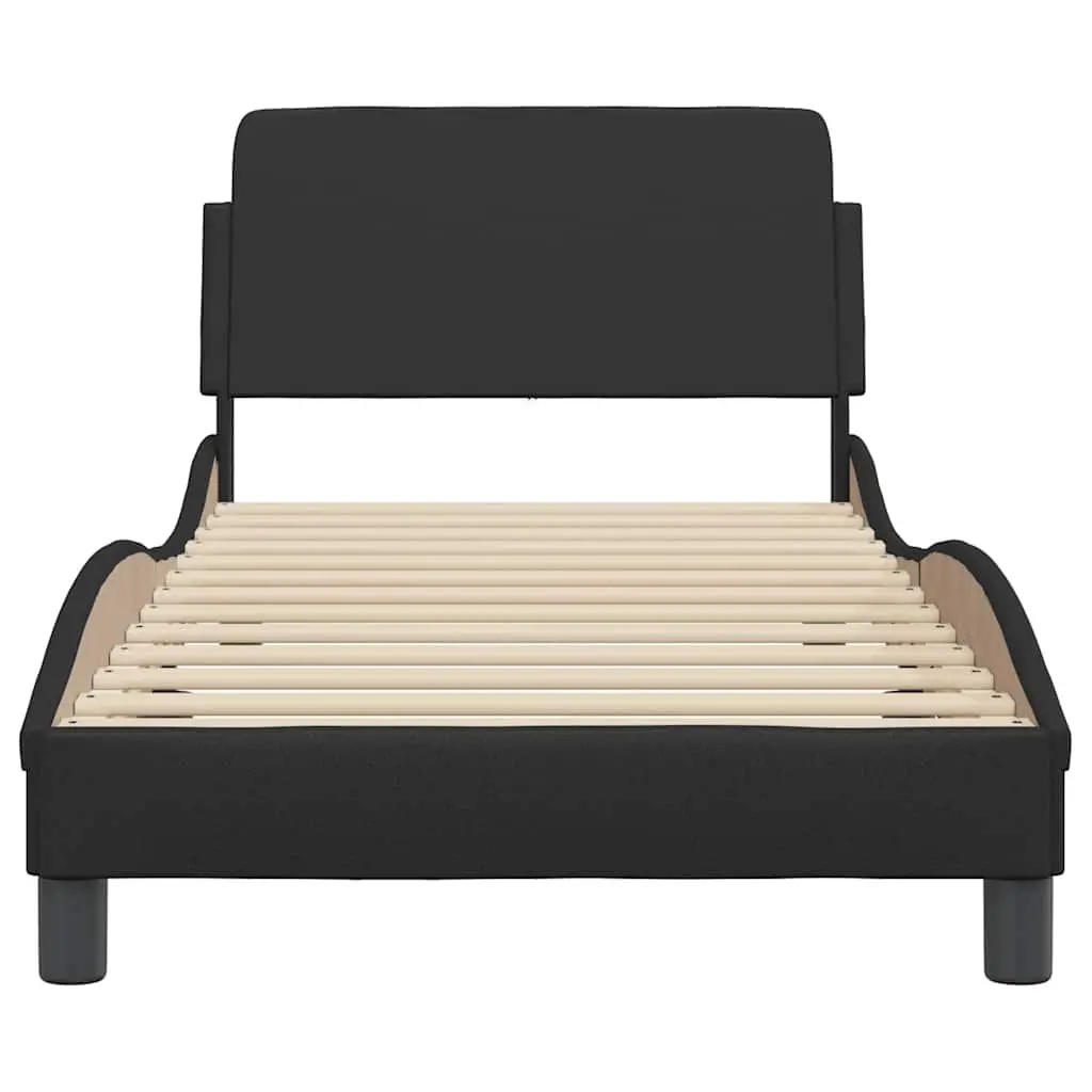 Bed Frame Faux Leather 90x190 cm Black