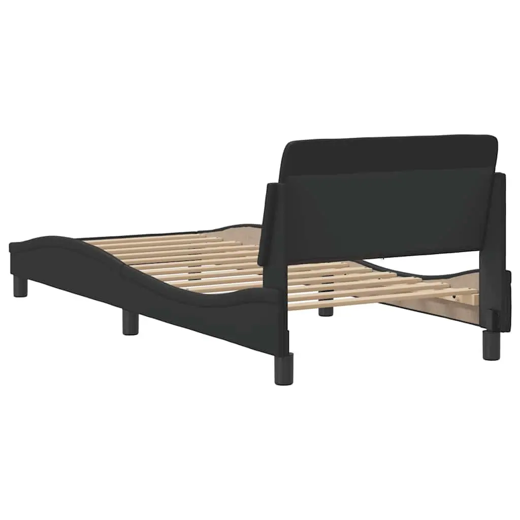 Bed Frame Faux Leather 90x190 cm Black