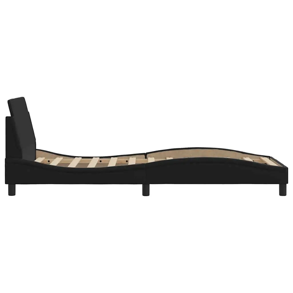 Bed Frame Faux Leather 90x190 cm Black