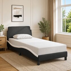 Durable Faux Leather Bed Frame with Headboard 90x190 cm