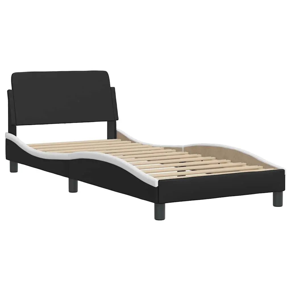 Bed Frame Faux Leather 90x190 cm Black