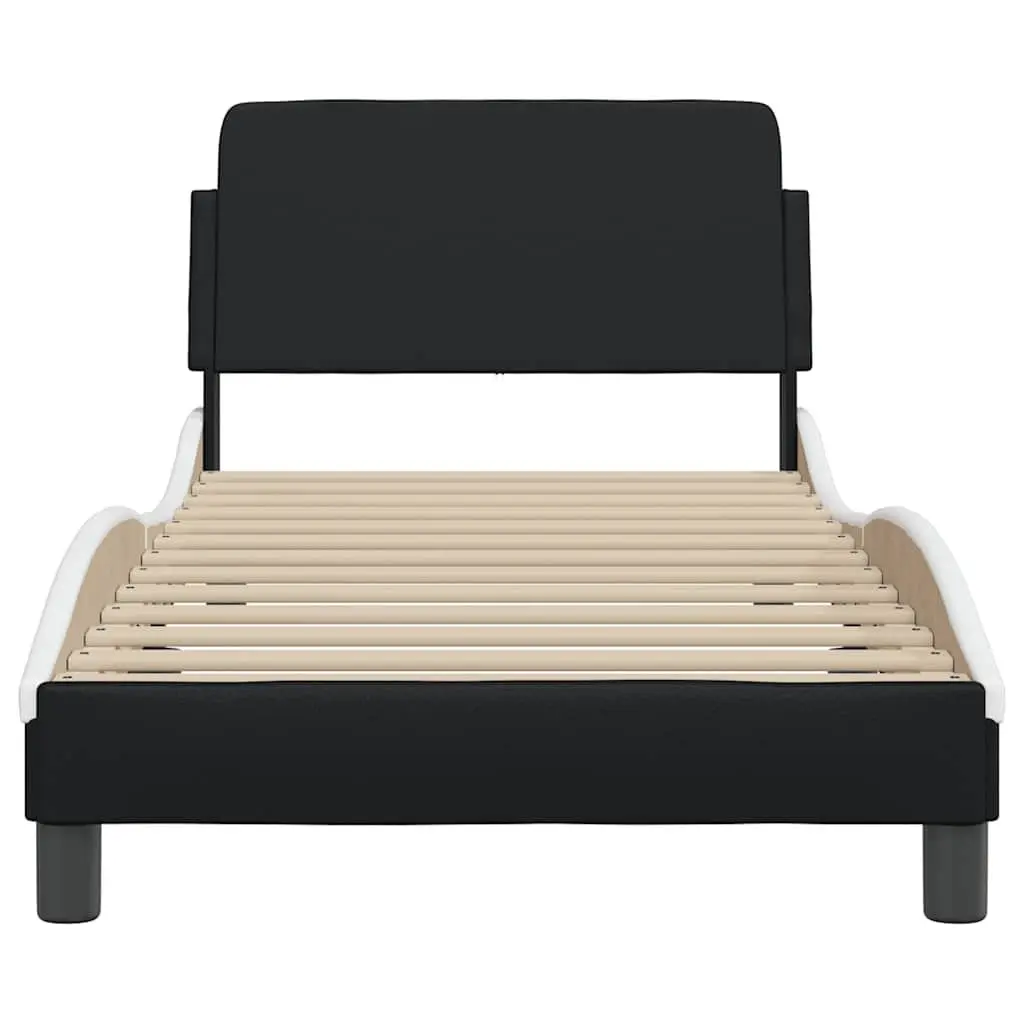 Bed Frame Faux Leather 90x190 cm Black