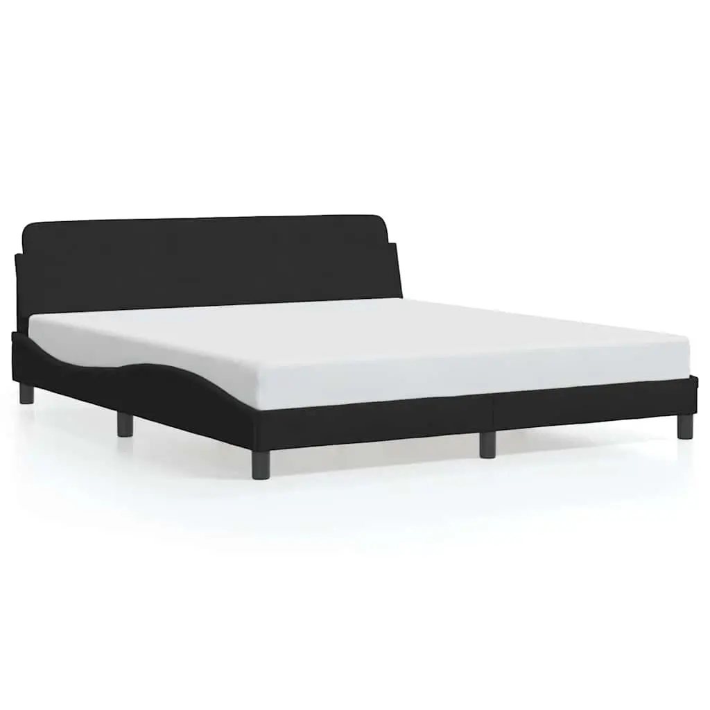 King Bed Frame Velvet 180x200 cm Black