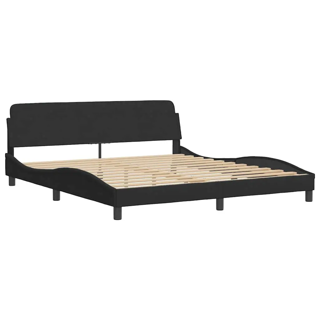 King Bed Frame Velvet 180x200 cm Black