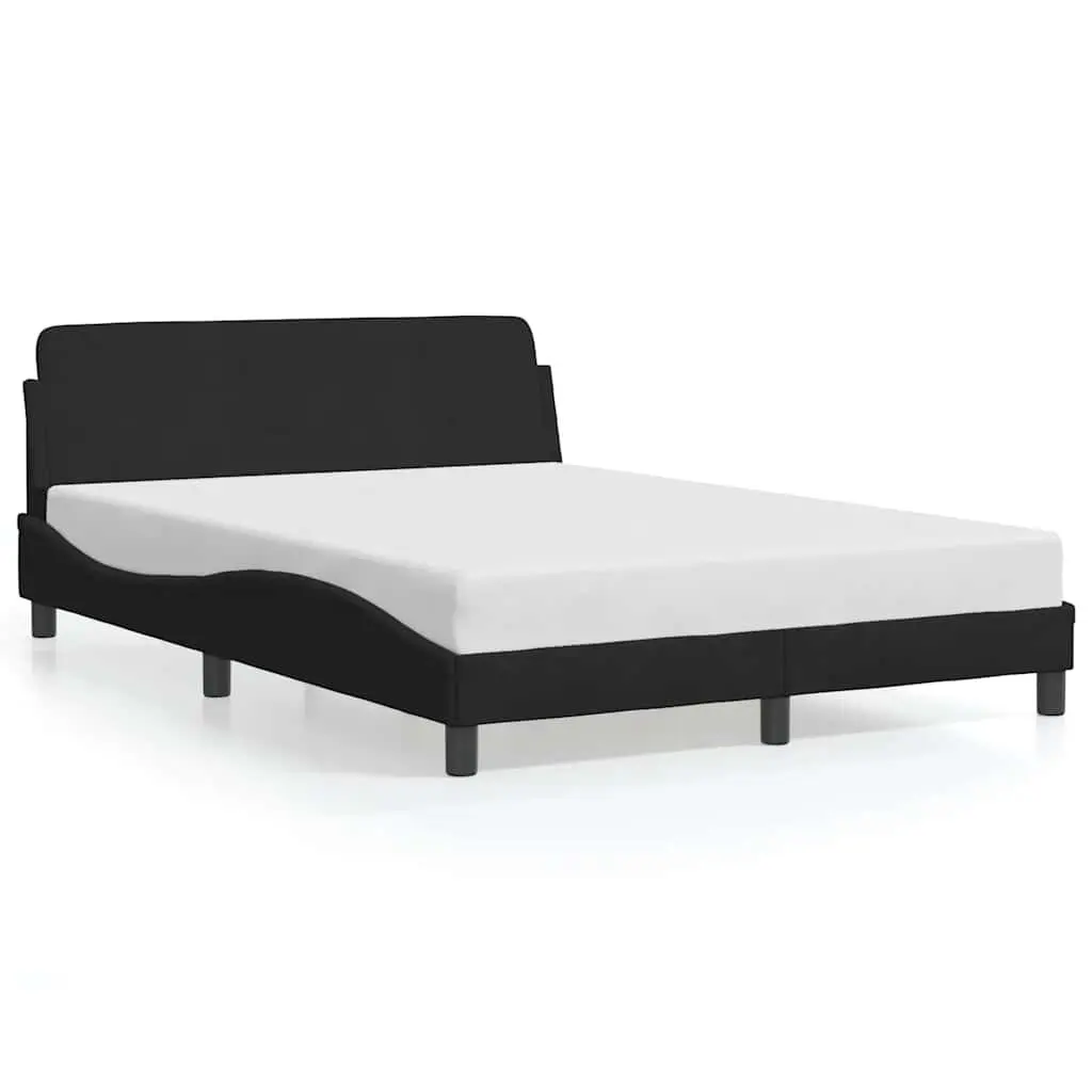 Double Bed Frame Velvet Upholstered 137x190 cm Black