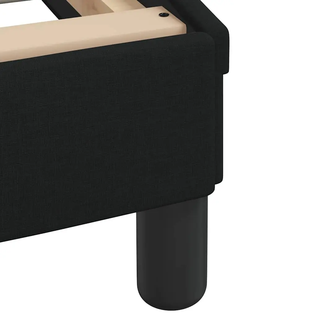 Queen Bed Frame with Black Fabric Headboard