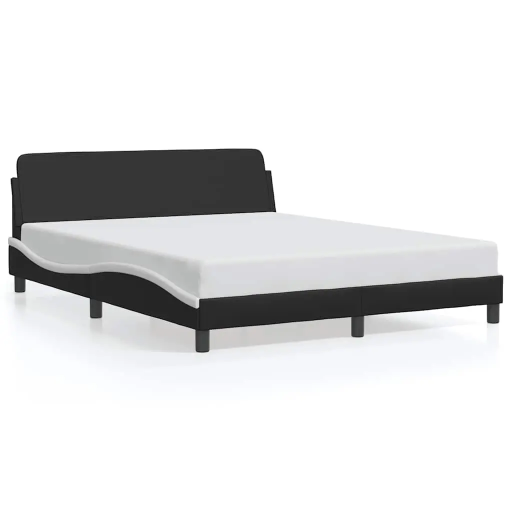 Black Faux Leather Queen Bed Frame 152x203cm