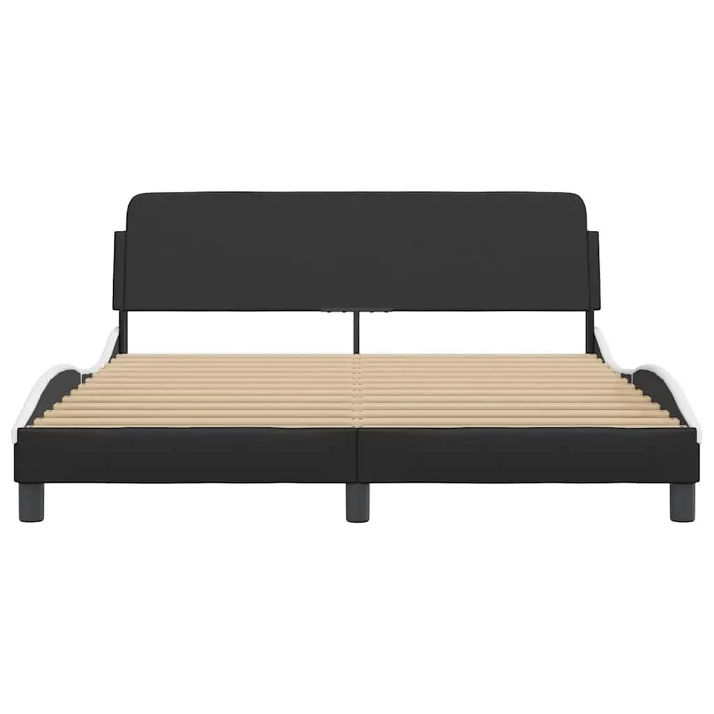 Black Faux Leather Queen Bed Frame 152x203cm