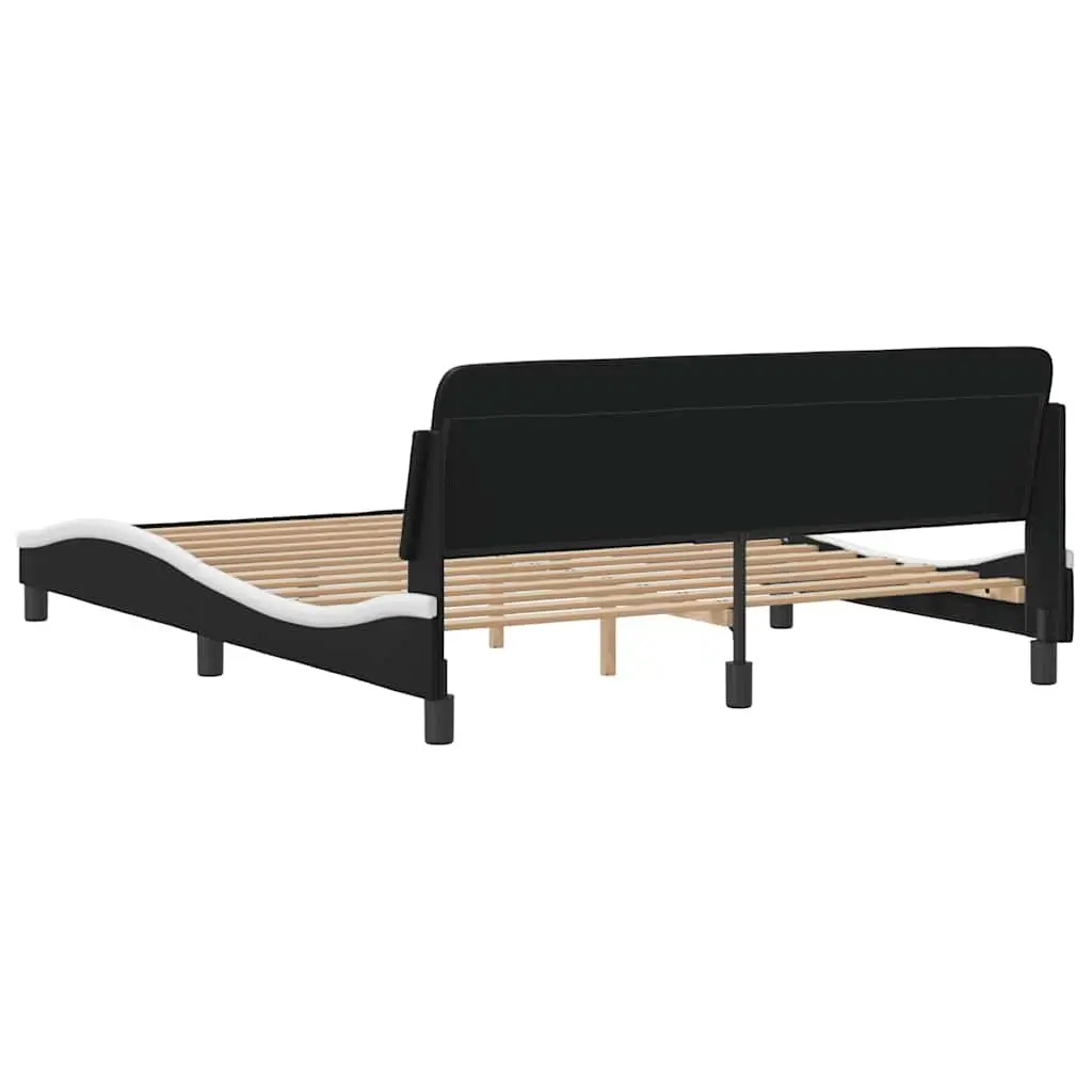 Black Faux Leather Queen Bed Frame 152x203cm