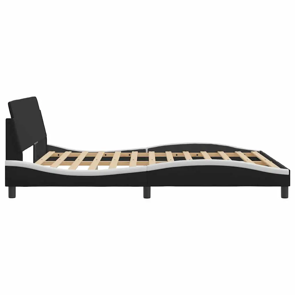 Black Faux Leather Queen Bed Frame 152x203cm