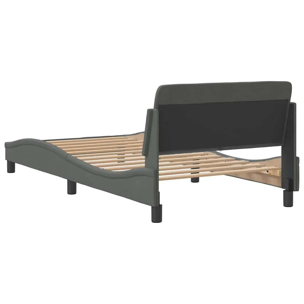 Dark Grey Fabric King Single Bed Frame with Headboard
