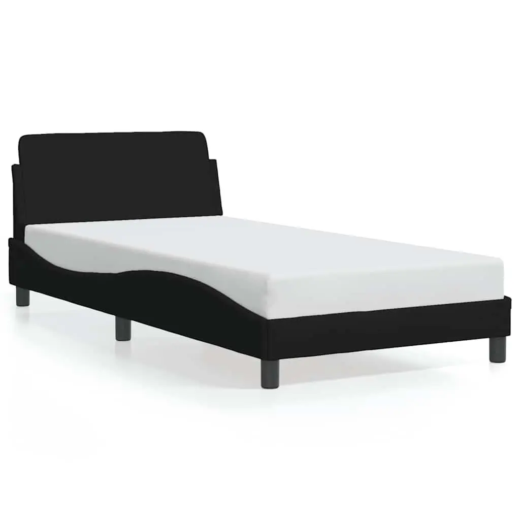 Black Fabric King Single Bed Frame with Headboard