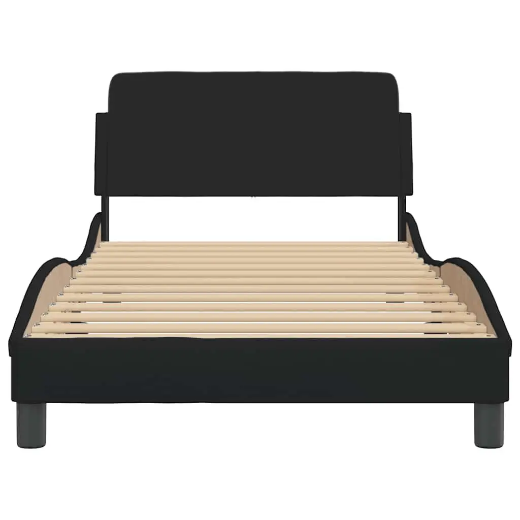 Black Fabric King Single Bed Frame with Headboard