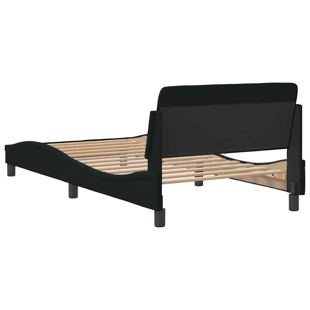 Black Fabric King Single Bed Frame with Headboard