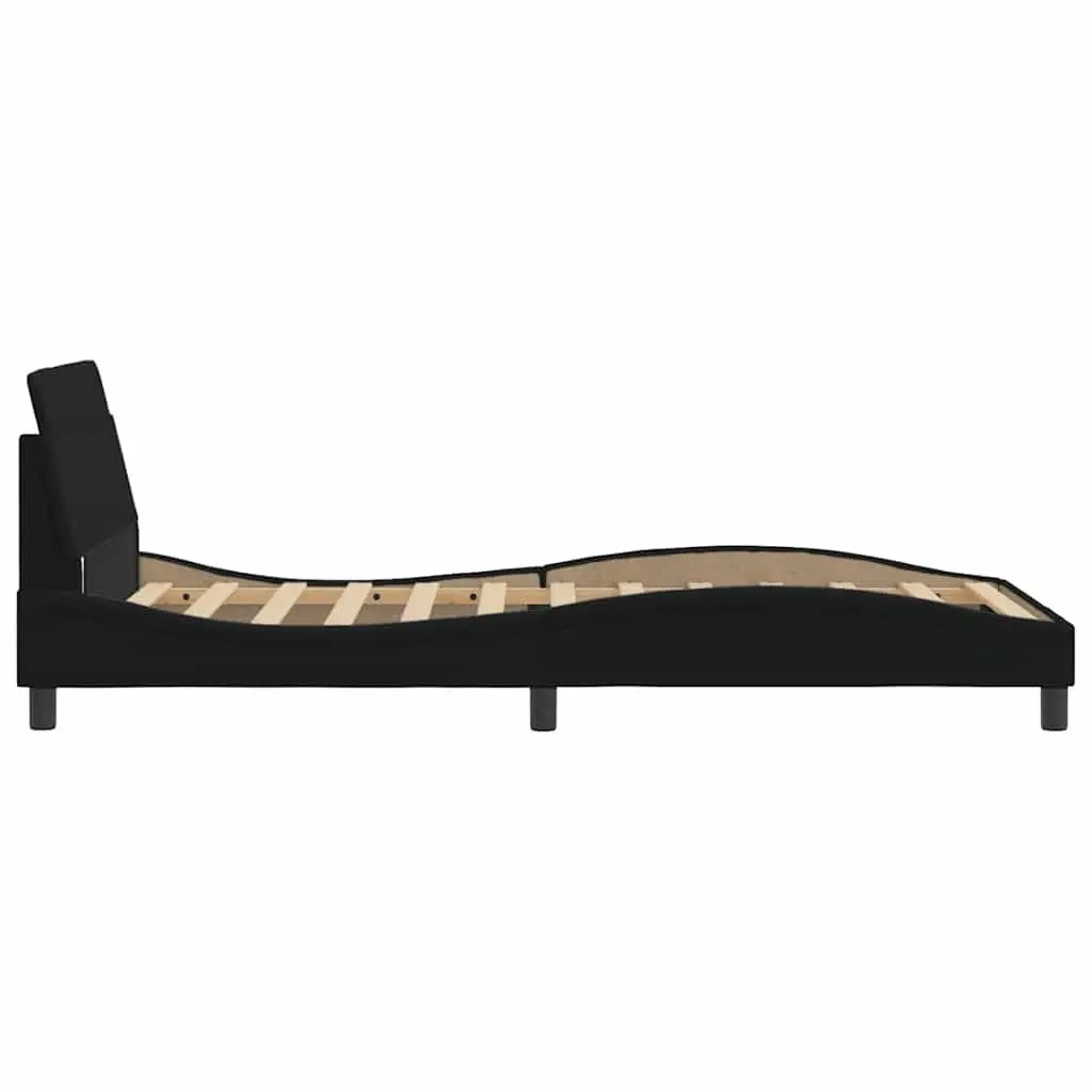 Black Fabric King Single Bed Frame with Headboard