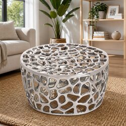 Durable Ø55x31 cm Modern Coffee Table with Hollow Design