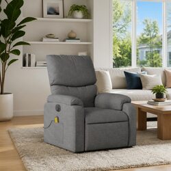 Dark Grey Fabric Massage Recliner Chair with Vibration