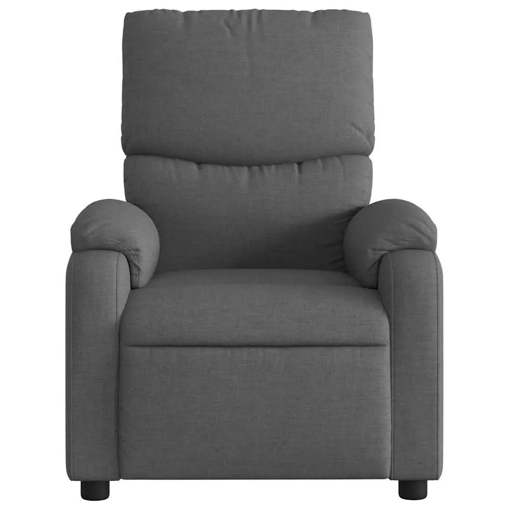 Massage Recliner Chair Fabric Dark Grey Manual Reclining 135 Degrees Vibration