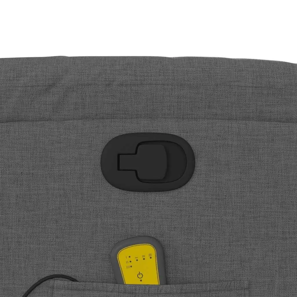 Massage Recliner Chair Fabric Dark Grey Manual Reclining 135 Degrees Vibration