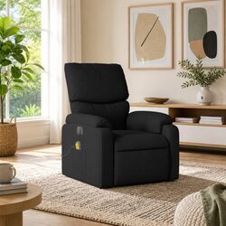 Vibration Massage Recliner Chair in Black Fabric