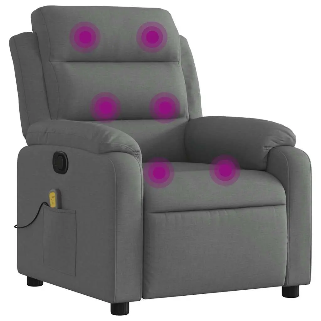 Massage Recliner Chair Fabric 135 Degrees Dark Grey