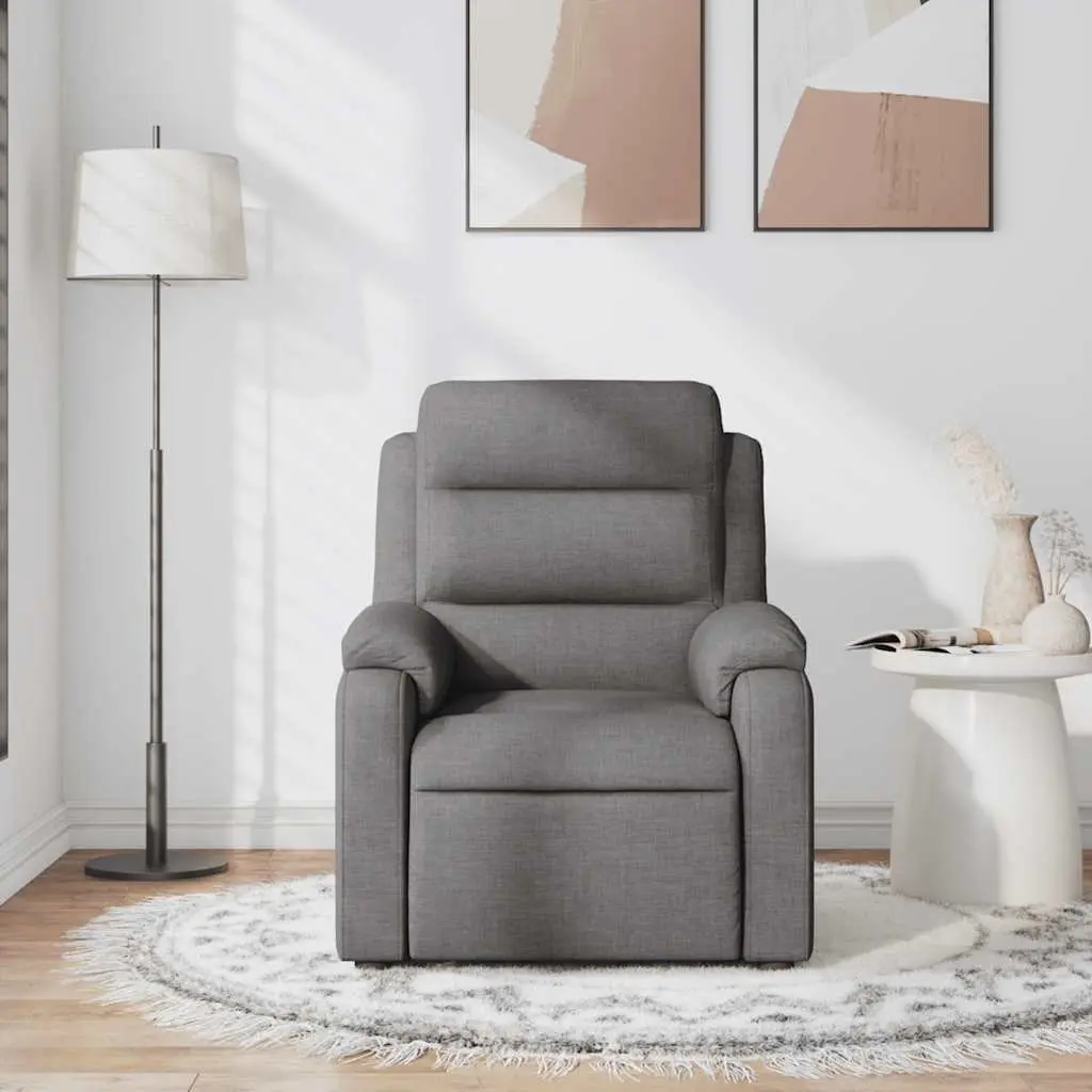 Massage Recliner Chair Fabric 135 Degrees Dark Grey