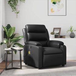 Durable Black Faux Leather Massage Recliner Chair