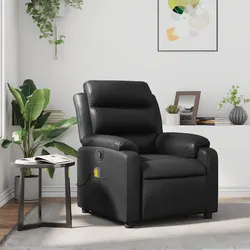 Durable Black Faux Leather Massage Recliner Chair