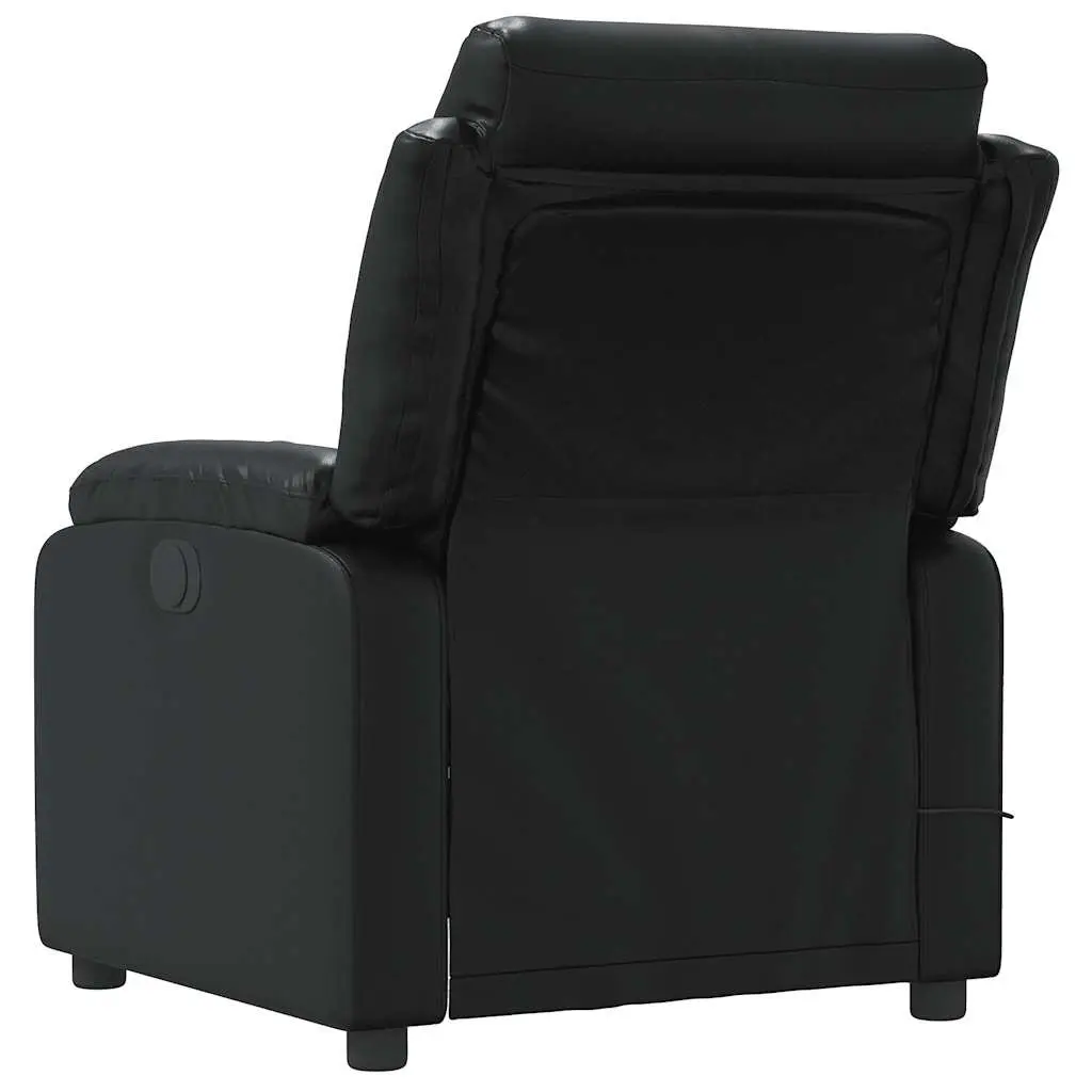 Black Faux Leather Massage Recliner Chair
