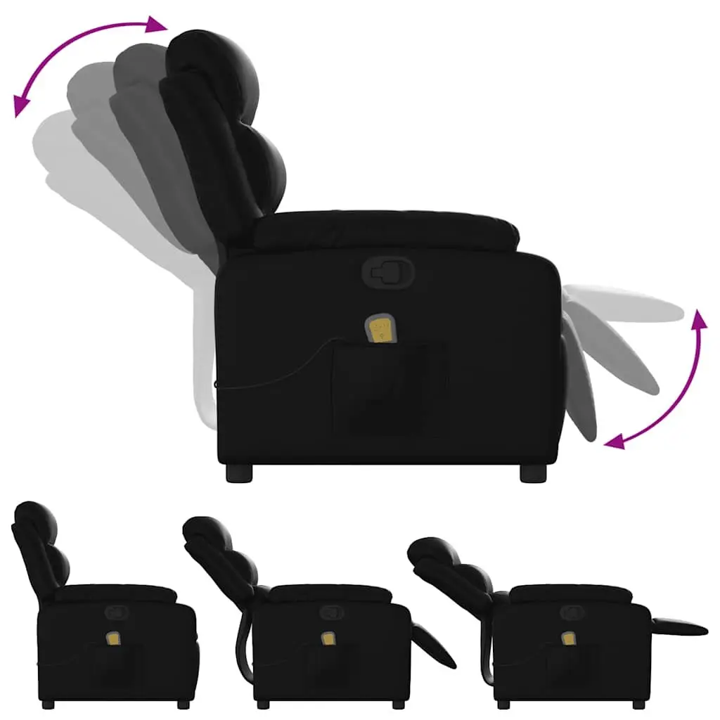Black Faux Leather Massage Recliner Chair