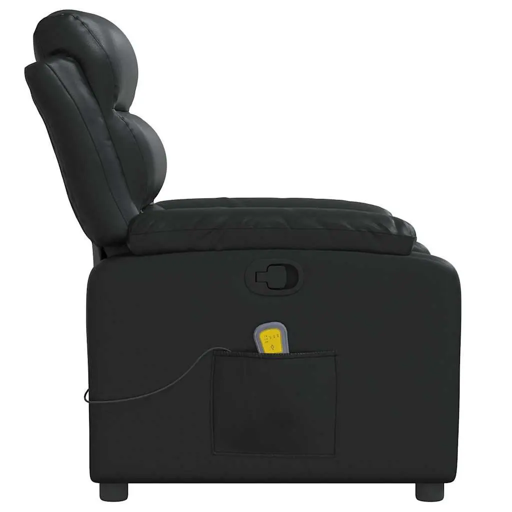 Black Faux Leather Massage Recliner Chair